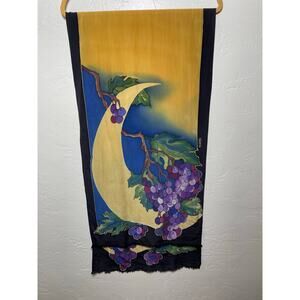 Miron Scarf of Grapes and Cresent Moon 64" x 16"